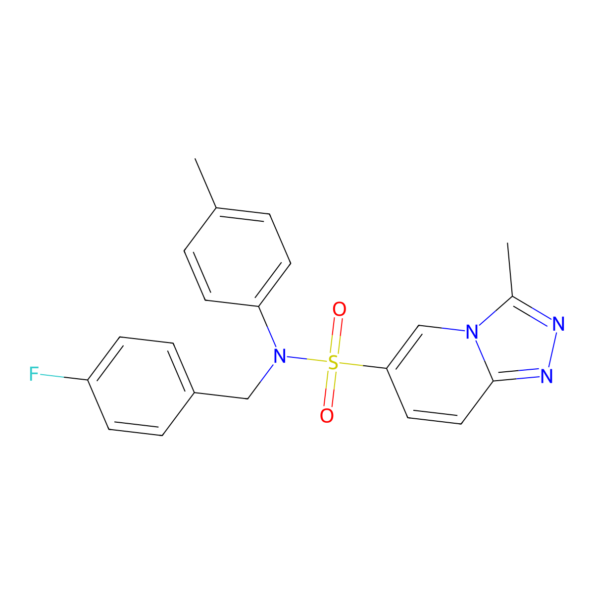 N-[(4-fluorophenyl)methyl]-3-methyl-N-(4-methylphenyl)-[1,2,4]triazolo[4,3-a]pyridine-6-sulfonamide molecular structure, CAS 1251577-01-1
