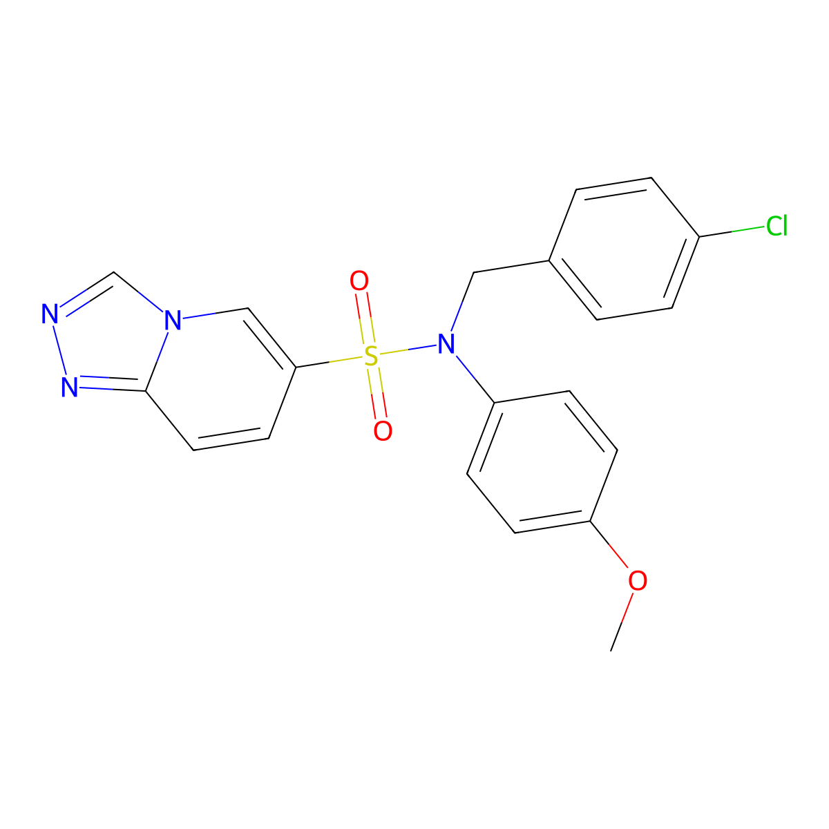 N-[(4-chlorophenyl)methyl]-N-(4-methoxyphenyl)-[1,2,4]triazolo[4,3-a]pyridine-6-sulfonamide molecular structure, CAS 1251577-13-5