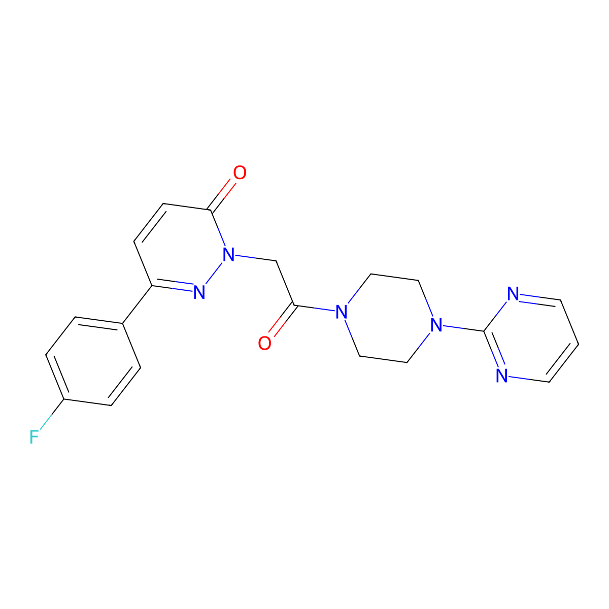6-(4-fluorophenyl)-2-(2-oxo-2-(4-(pyrimidin-2-yl)piperazin-1-yl)ethyl)pyridazin-3(2H)-one molecular structure, CAS 1251577-16-8