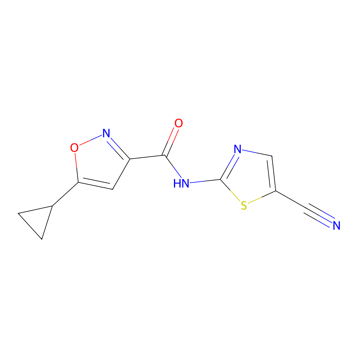 N-(5-cyanothiazol-2-yl)-5-cyclopropylisoxazole-3-carboxamide molecular structure, CAS 1251577-19-1