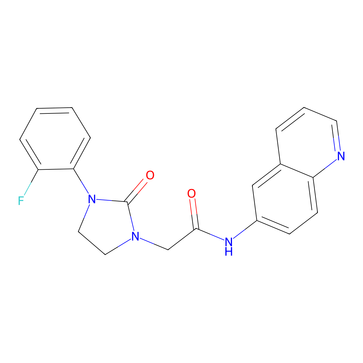 2-[3-(2-fluorophenyl)-2-oxoimidazolidin-1-yl]-N-(quinolin-6-yl)acetamide molecular structure, CAS 1251577-22-6