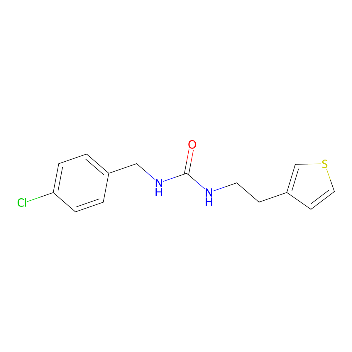1-(4-Chlorobenzyl)-3-(2-(thiophen-3-yl)ethyl)urea molecular structure, CAS 1251577-31-7