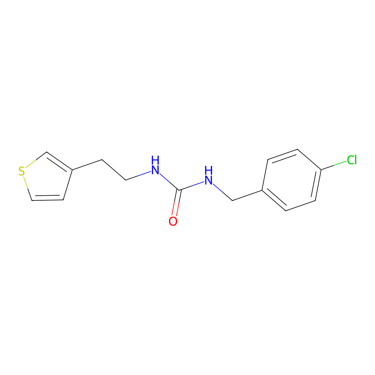 1-(4-Chlorobenzyl)-3-(2-(thiophen-3-yl)ethyl)urea molecular structure, CAS 1251577-31-7