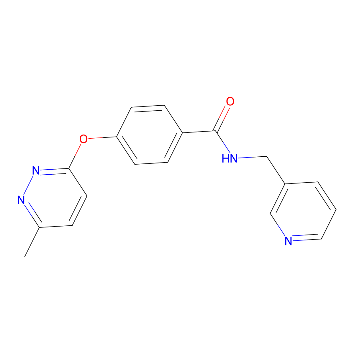 4-((6-methylpyridazin-3-yl)oxy)-N-(pyridin-3-ylmethyl)benzamide molecular structure, CAS 1251577-37-3