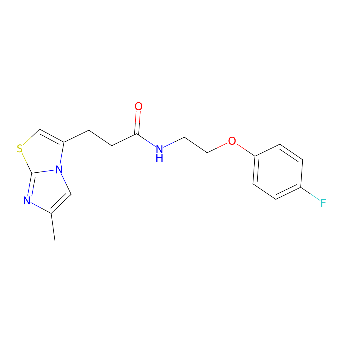 N-(2-(4-fluorophenoxy)ethyl)-3-(6-methylimidazo[2,1-b]thiazol-3-yl)propanamide molecular structure, CAS 1251577-44-2