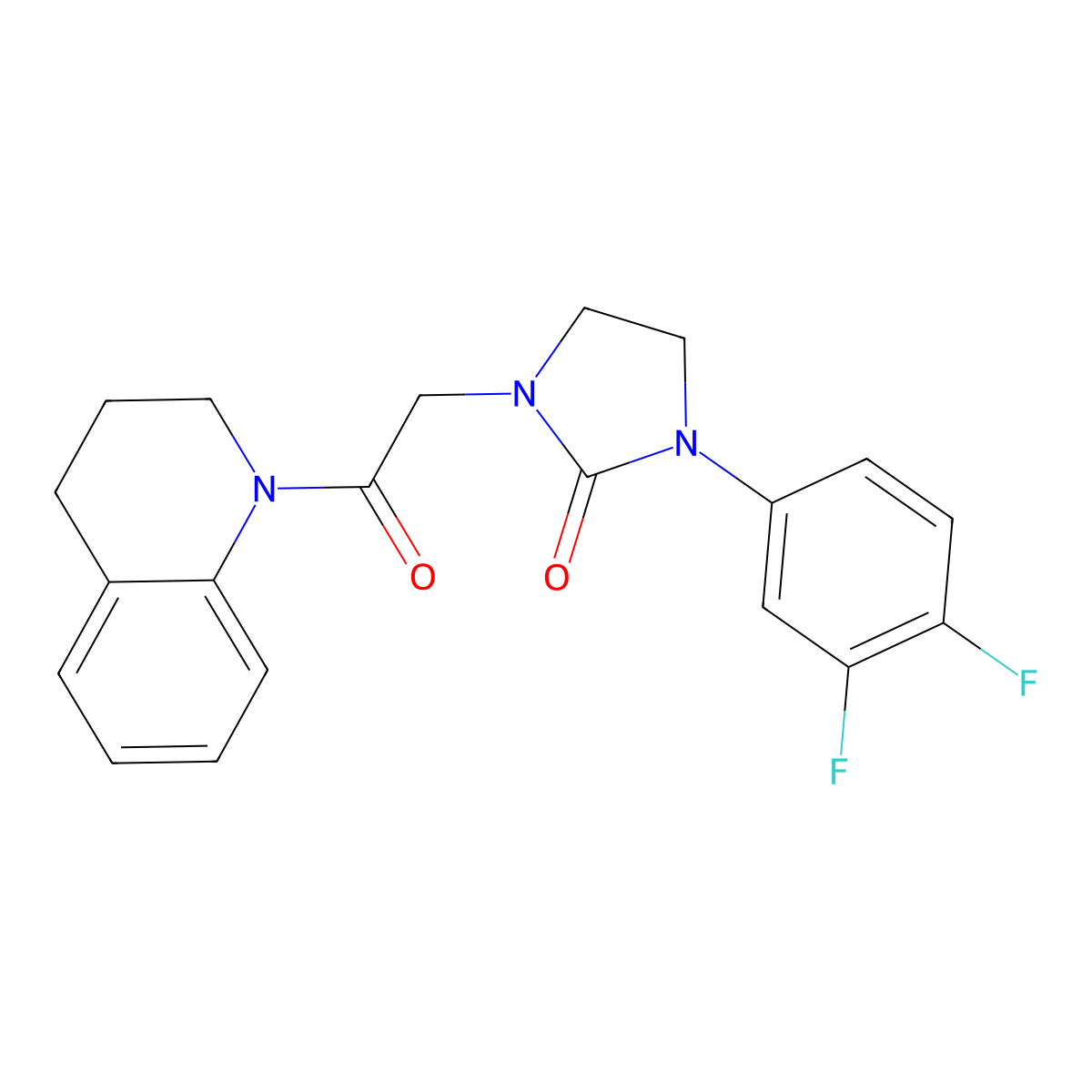 1-(3,4-difluorophenyl)-3-(2-(3,4-dihydroquinolin-1(2H)-yl)-2-oxoethyl)imidazolidin-2-one molecular structure, CAS 1251577-50-0