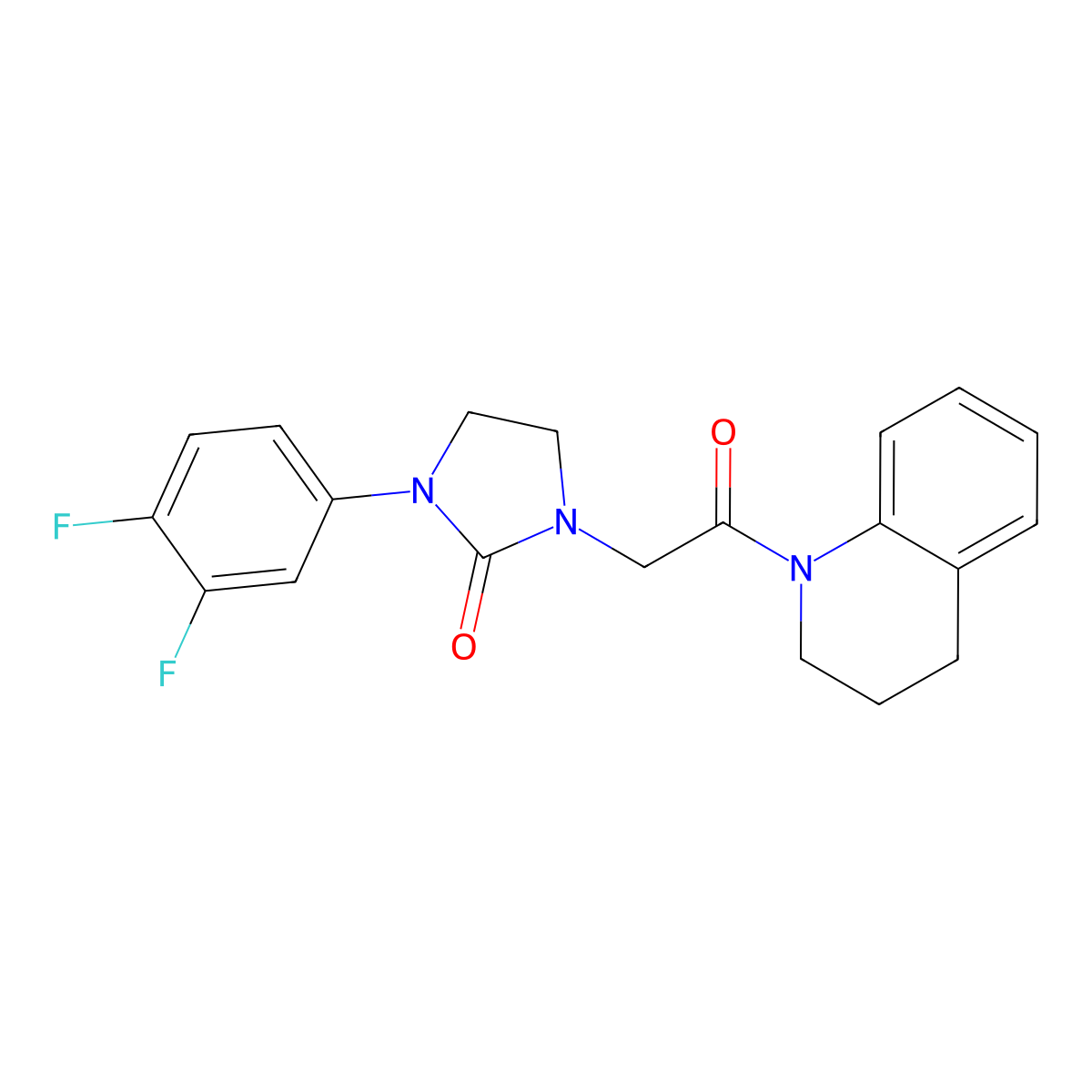 1-(3,4-difluorophenyl)-3-(2-(3,4-dihydroquinolin-1(2H)-yl)-2-oxoethyl)imidazolidin-2-one molecular structure, CAS 1251577-50-0