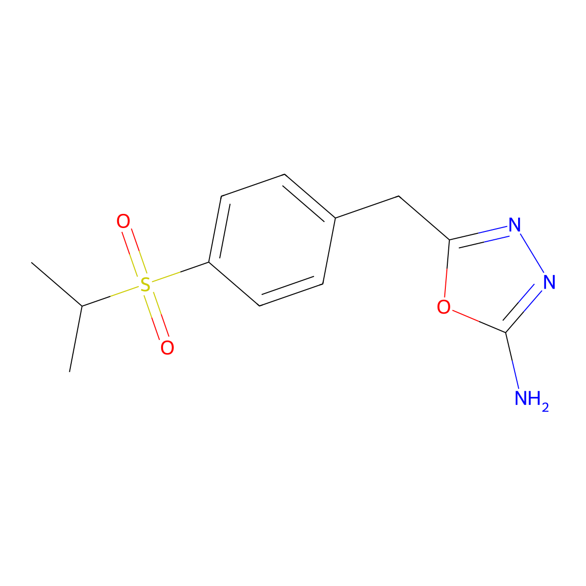 5-(4-(Isopropylsulfonyl)benzyl)-1,3,4-oxadiazol-2-amine molecular structure, CAS 1251577-69-1
