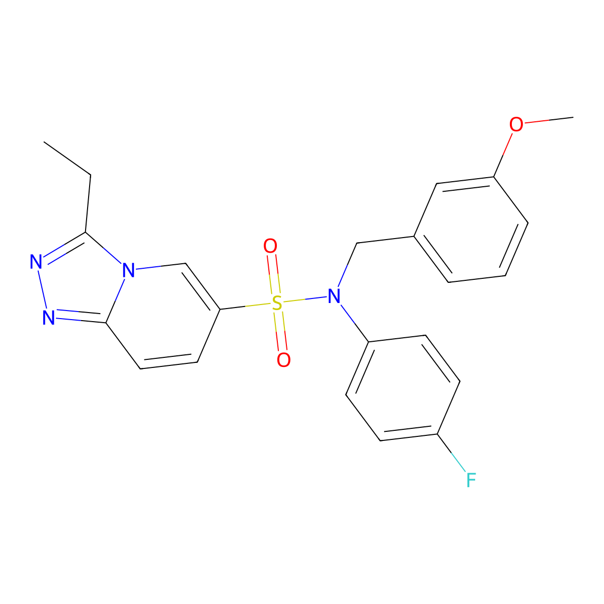 3-ethyl-N-(4-fluorophenyl)-N-[(3-methoxyphenyl)methyl]-[1,2,4]triazolo[4,3-a]pyridine-6-sulfonamide molecular structure, CAS 1251577-72-6