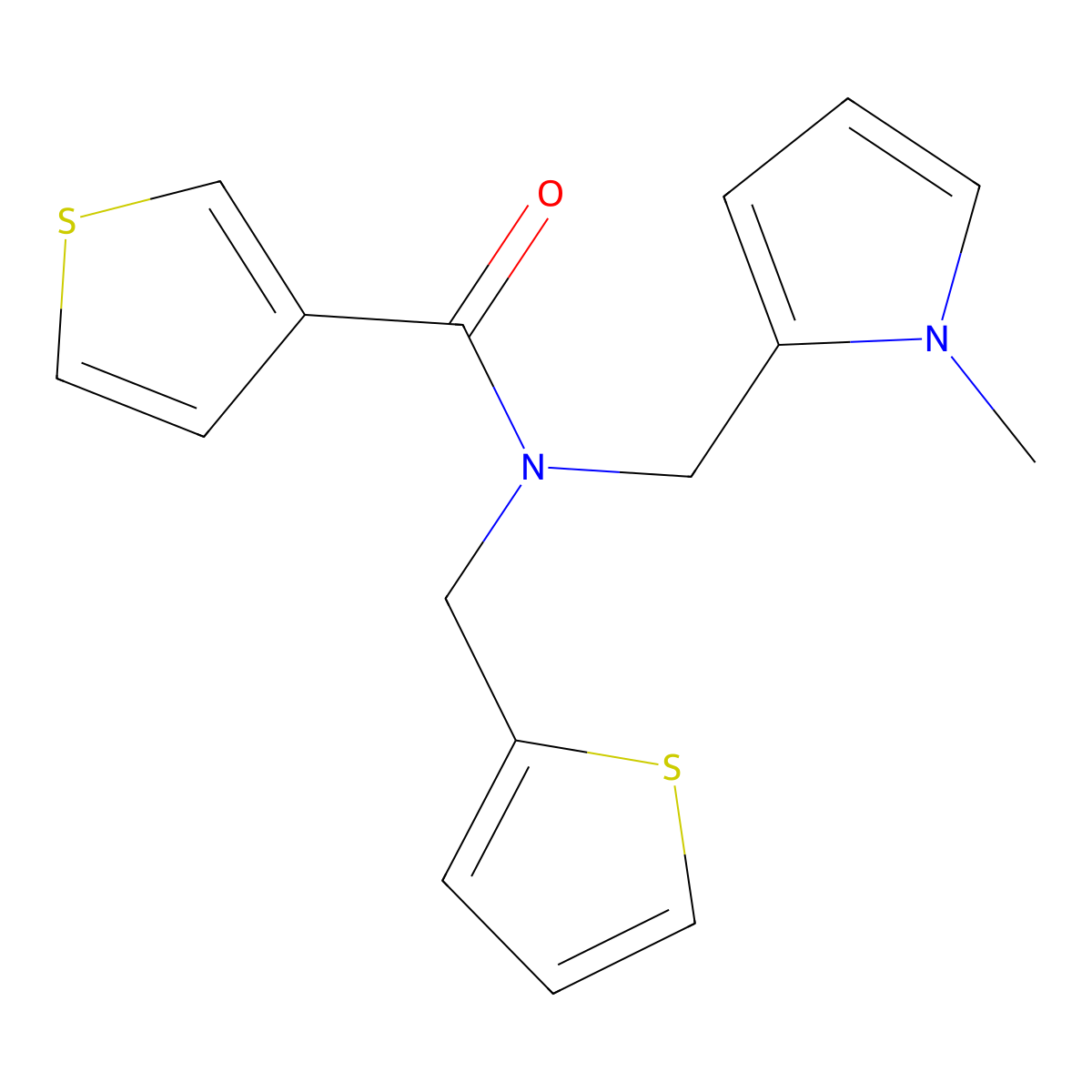 N-((1-methyl-1H-pyrrol-2-yl)methyl)-N-(thiophen-2-ylmethyl)thiophene-3-carboxamide molecular structure, CAS 1251577-84-0