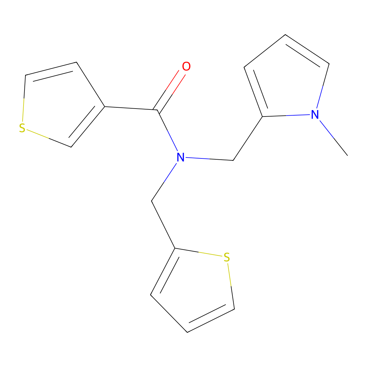 N-((1-methyl-1H-pyrrol-2-yl)methyl)-N-(thiophen-2-ylmethyl)thiophene-3-carboxamide molecular structure, CAS 1251577-84-0