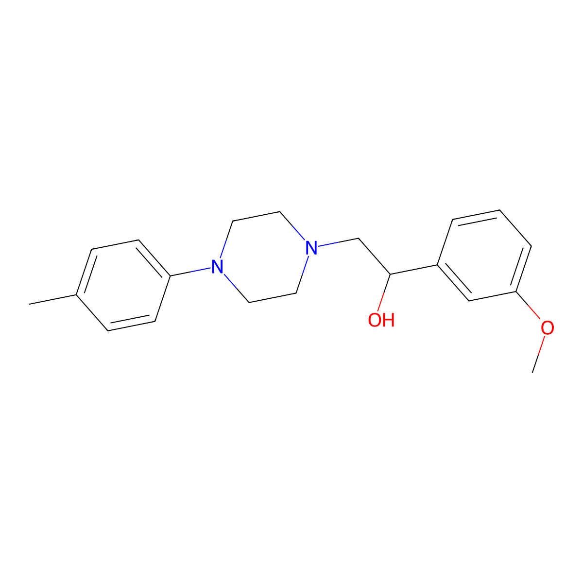 1-(3-Methoxyphenyl)-2-(4-(p-tolyl)piperazin-1-yl)ethanol molecular structure, CAS 1251577-94-2