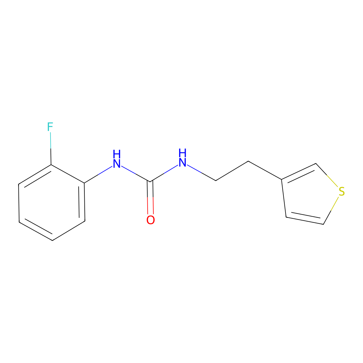 1-(2-Fluorophenyl)-3-[2-(thiophen-3-yl)ethyl]urea molecular structure, CAS 1251578-07-0