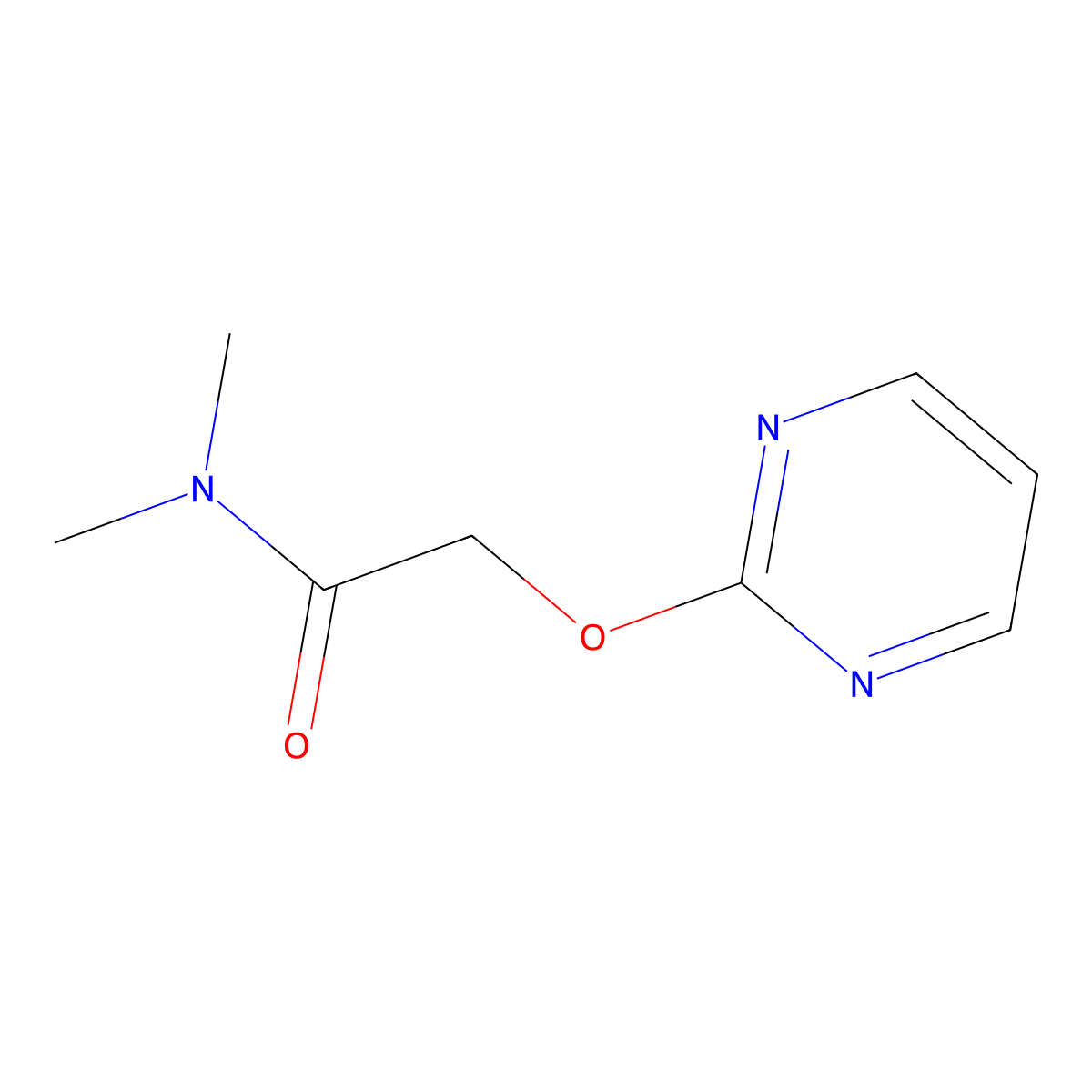 N,N-dimethyl-2-(pyrimidin-2-yloxy)acetamide molecular structure, CAS 1251578-12-7