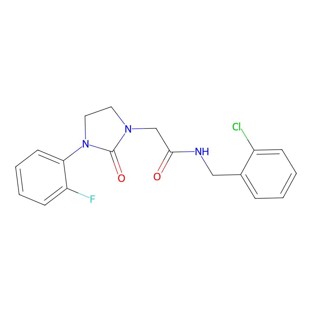 N-(2-chlorobenzyl)-2-(3-(2-fluorophenyl)-2-oxoimidazolidin-1-yl)acetamide molecular structure, CAS 1251578-35-4