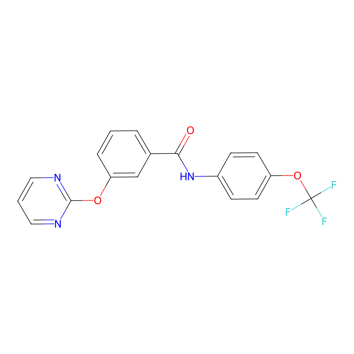 3-(pyrimidin-2-yloxy)-N-[4-(trifluoromethoxy)phenyl]benzamide molecular structure, CAS 1251578-54-7