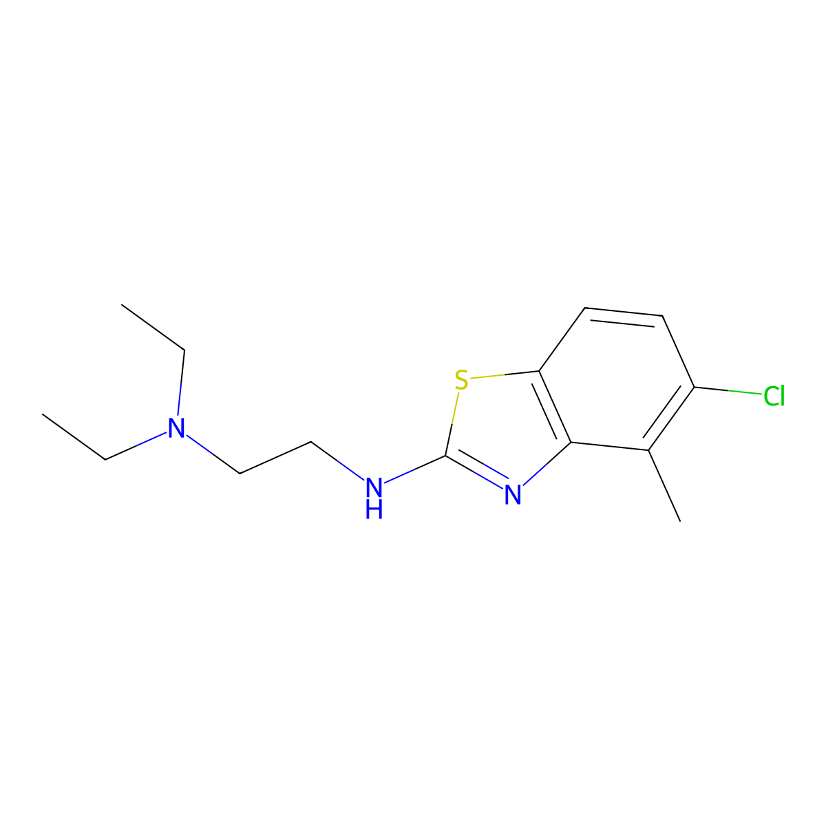 N1-(5-chloro-4-methylbenzo[d]thiazol-2-yl)-N2,N2-diethylethane-1,2-diamine molecular structure, CAS 1251578-70-7
