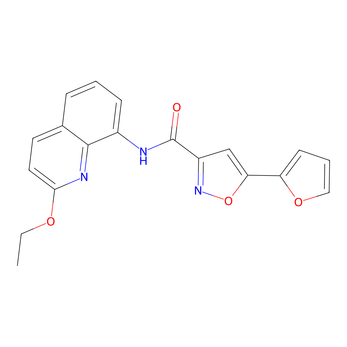 N-(2-ethoxyquinolin-8-yl)-5-(furan-2-yl)isoxazole-3-carboxamide molecular structure, CAS 1251578-73-0