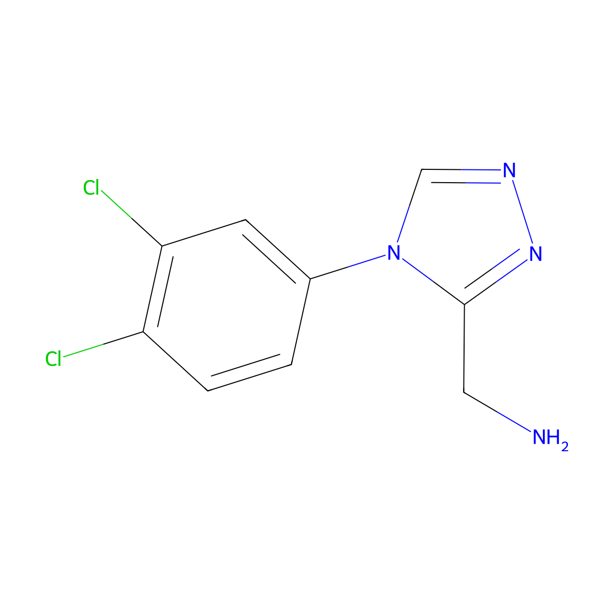 [4-(3,4-dichlorophenyl)-4H-1,2,4-triazol-3-yl]methanamine molecular structure, CAS 1251578-74-1