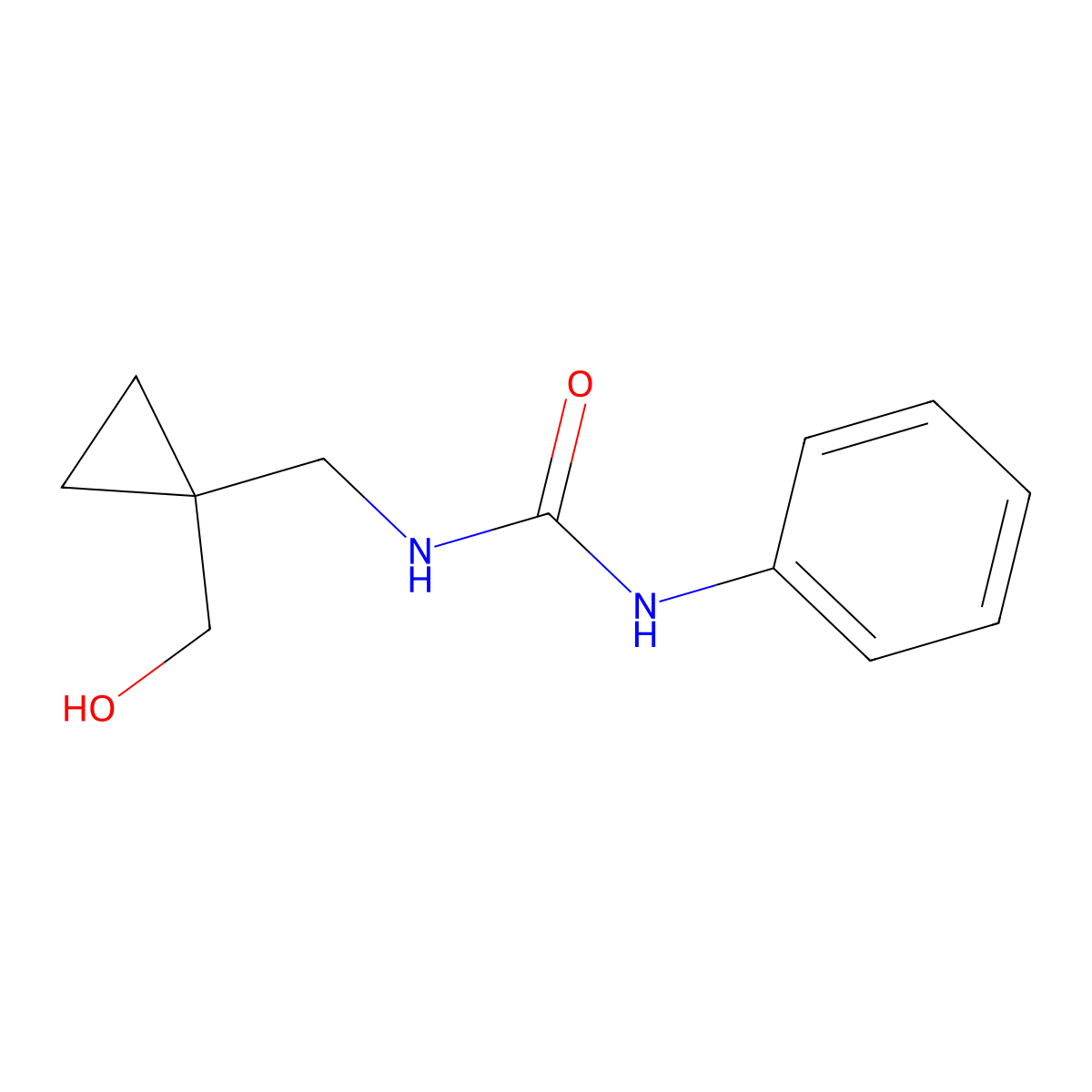 1-((1-(Hydroxymethyl)cyclopropyl)methyl)-3-phenylurea molecular structure, CAS 1251578-80-9