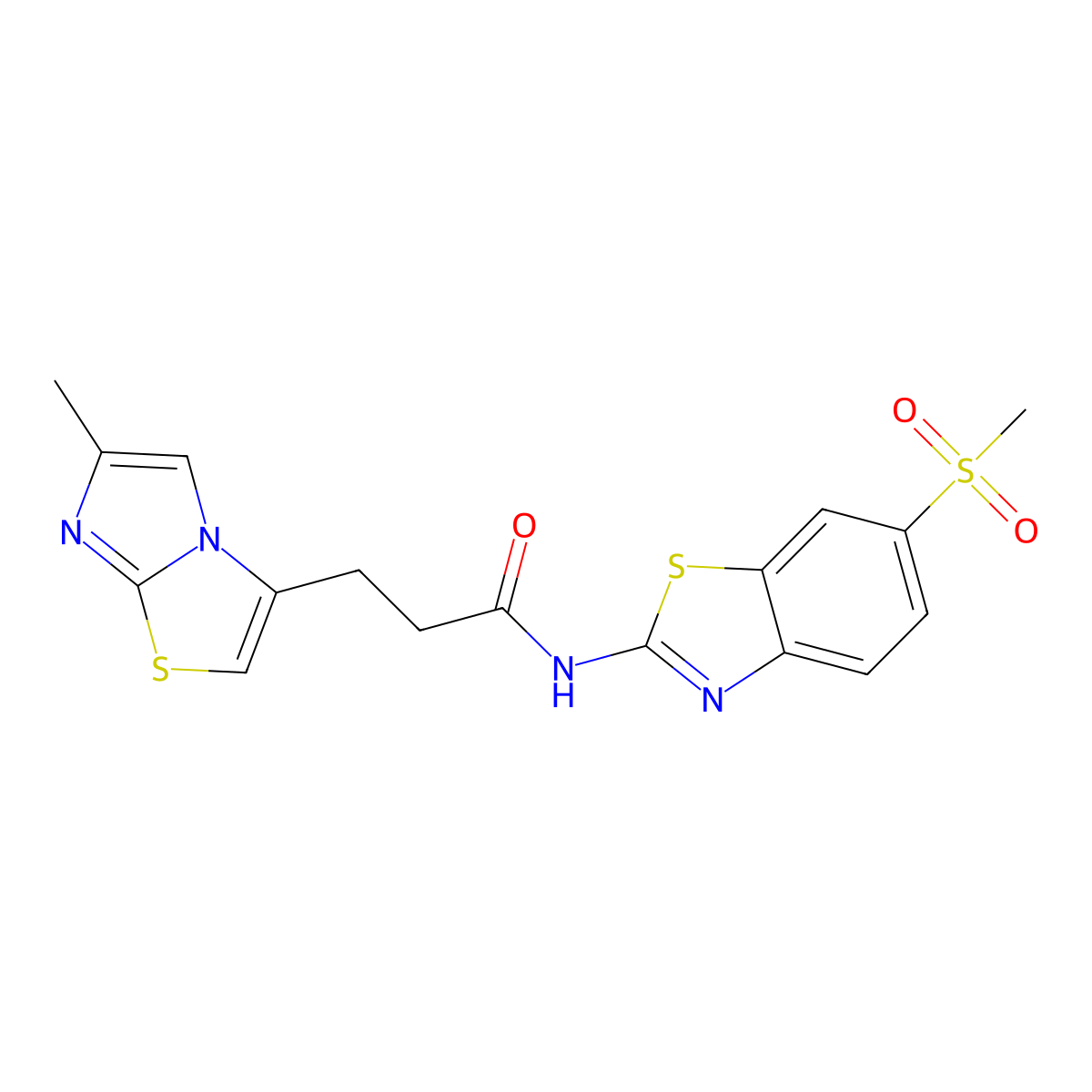 3-(6-methylimidazo[2,1-b]thiazol-3-yl)-N-(6-(methylsulfonyl)benzo[d]thiazol-2-yl)propanamide molecular structure, CAS 1251578-91-2