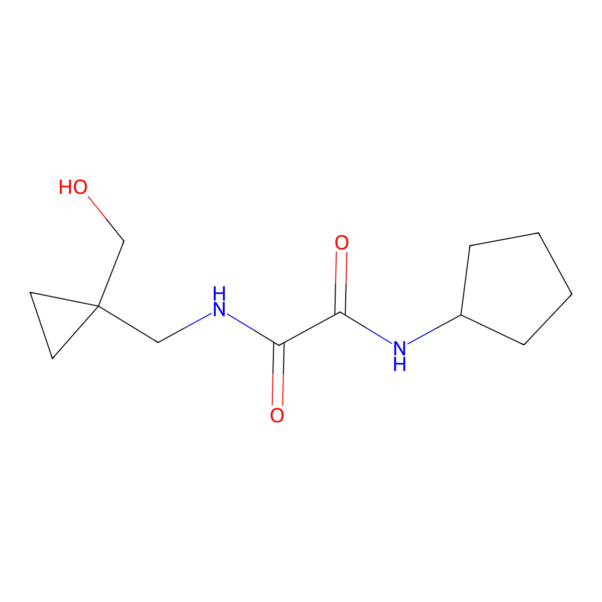 N1-cyclopentyl-N2-((1-(hydroxymethyl)cyclopropyl)methyl)oxalamide molecular structure, CAS 1251578-92-3