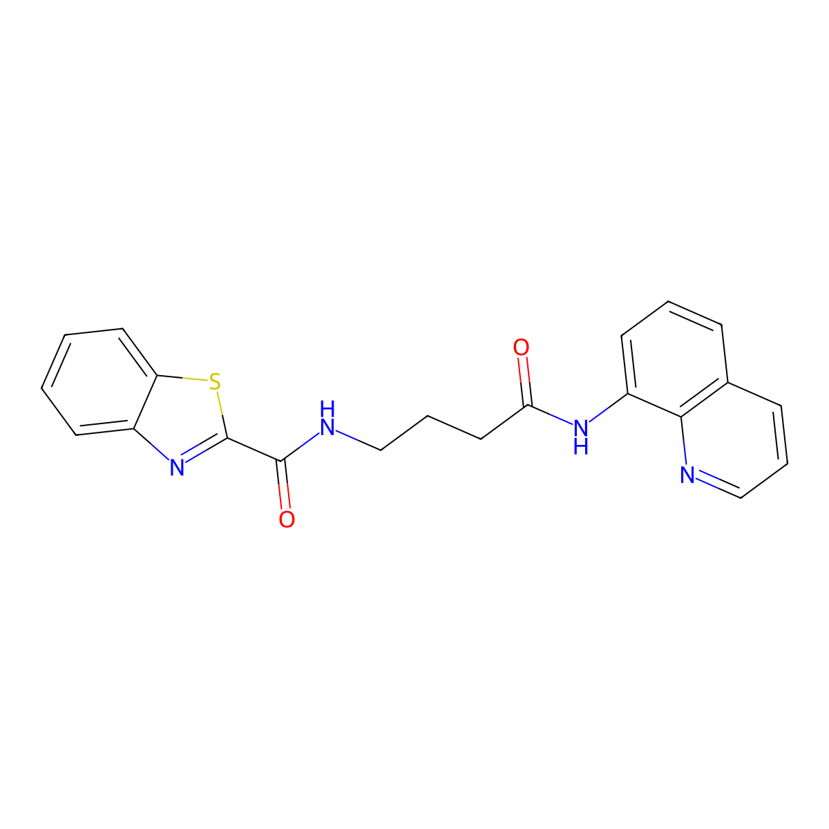 N-(4-oxo-4-(quinolin-8-ylamino)butyl)benzo[d]thiazole-2-carboxamide molecular structure, CAS 1251578-93-4