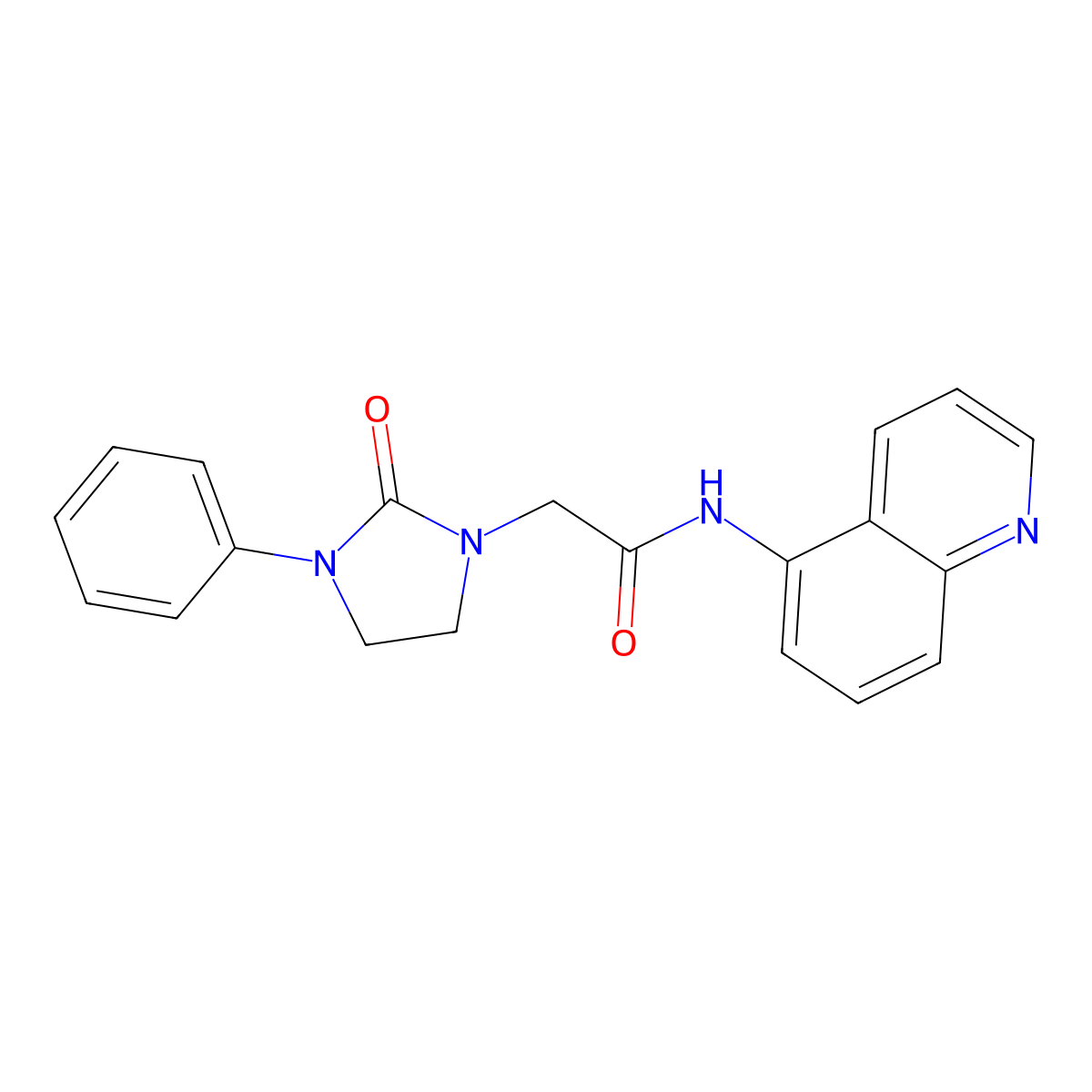 2-(2-oxo-3-phenylimidazolidin-1-yl)-N-(quinolin-5-yl)acetamide molecular structure, CAS 1251579-01-7