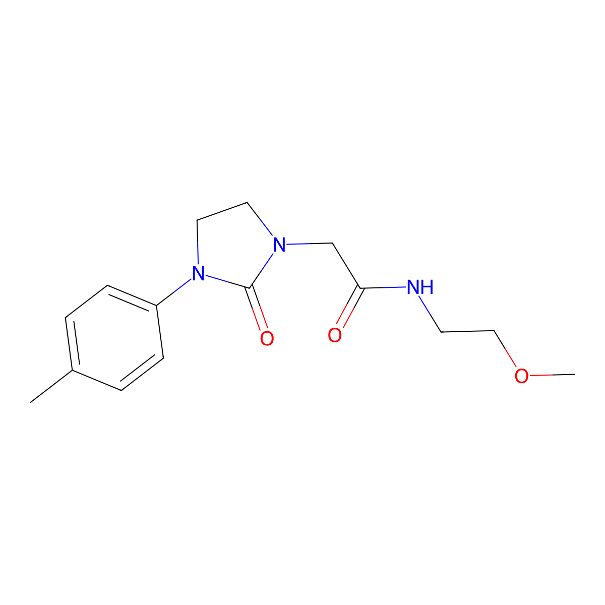 N-(2-methoxyethyl)-2-(2-oxo-3-(p-tolyl)imidazolidin-1-yl)acetamide molecular structure, CAS 1251579-03-9