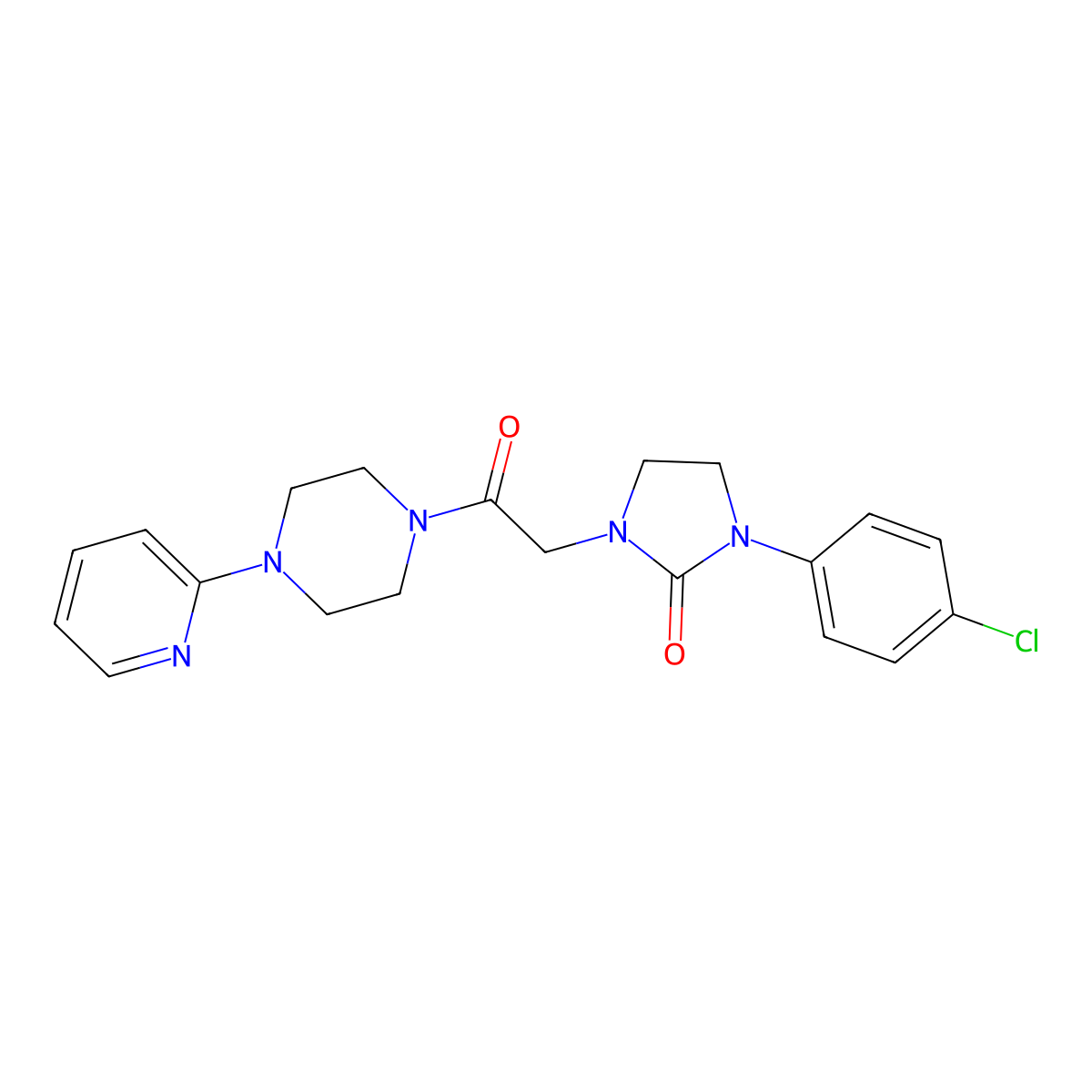 1-(4-Chlorophenyl)-3-(2-oxo-2-(4-(pyridin-2-yl)piperazin-1-yl)ethyl)imidazolidin-2-one molecular structure, CAS 1251579-05-1
