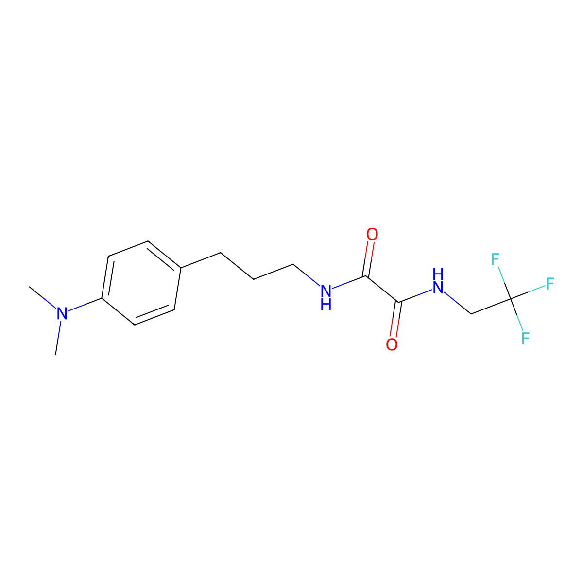 N1-(3-(4-(dimethylamino)phenyl)propyl)-N2-(2,2,2-trifluoroethyl)oxalamide molecular structure, CAS 1251579-17-5