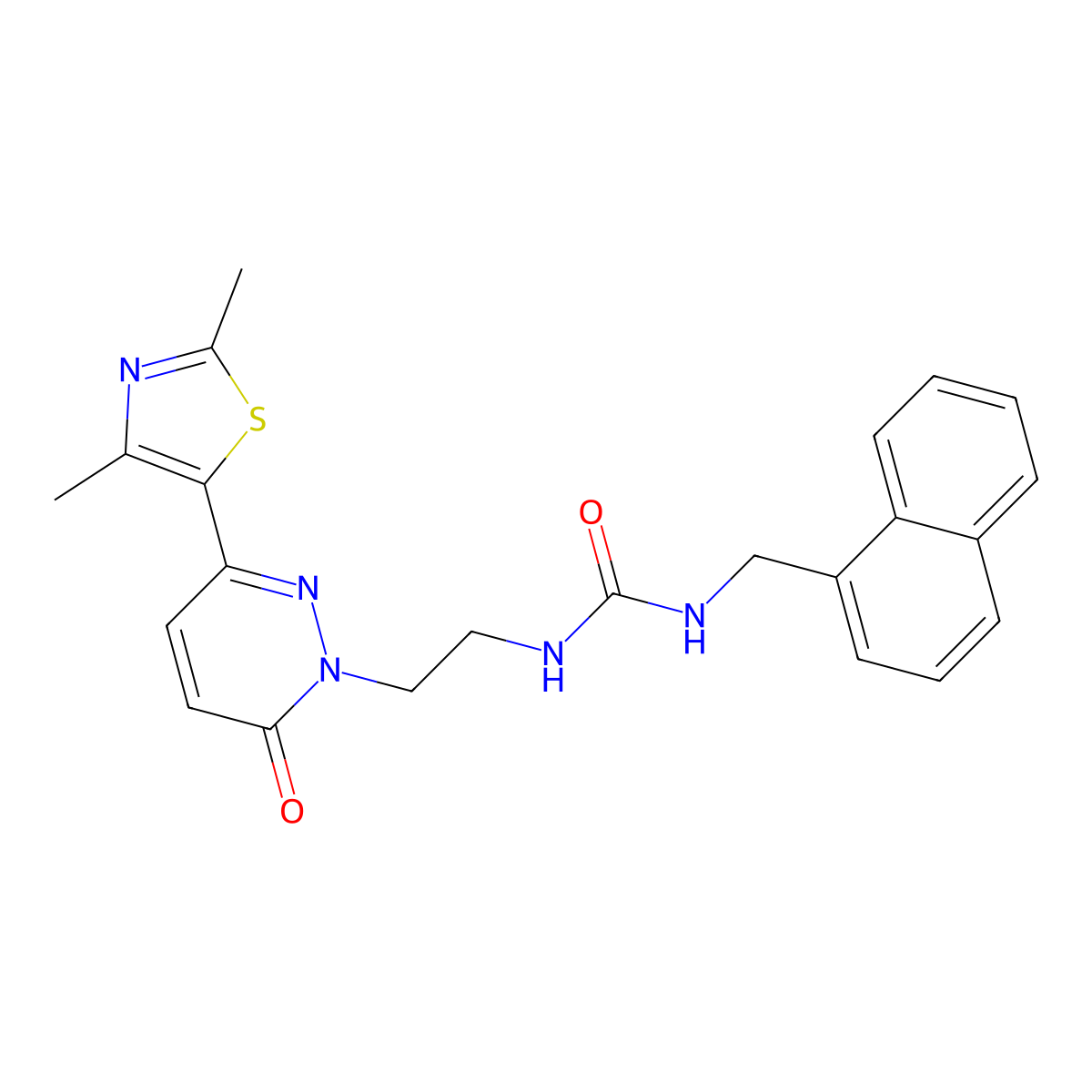 1-(2-(3-(2,4-dimethylthiazol-5-yl)-6-oxopyridazin-1(6H)-yl)ethyl)-3-(naphthalen-1-ylmethyl)urea molecular structure, CAS 1251579-20-0