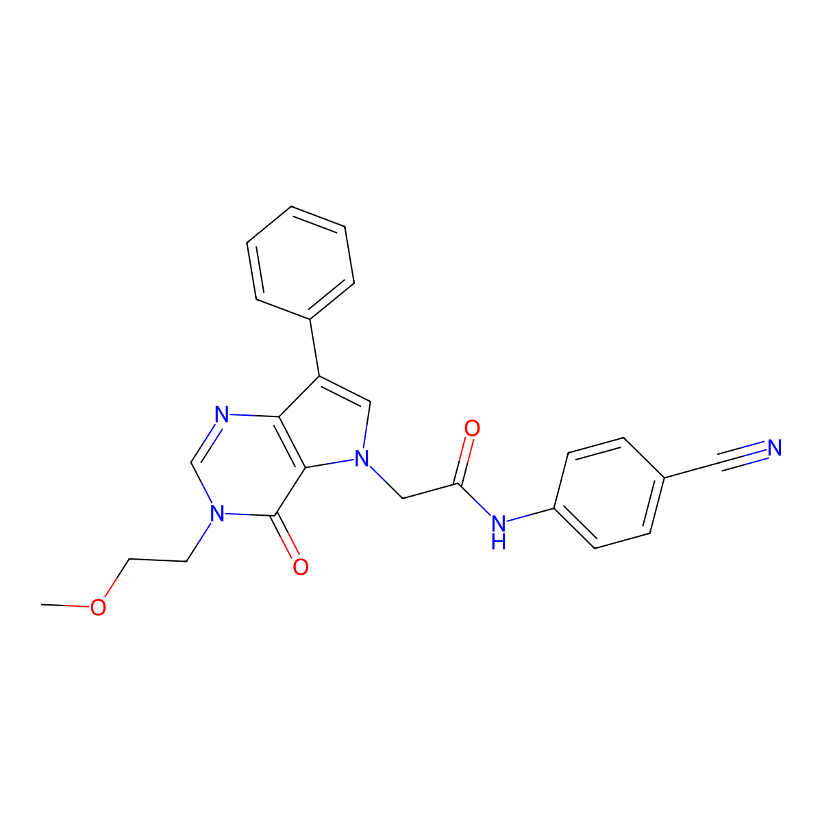 N-(4-cyanophenyl)-2-[3-(2-methoxyethyl)-4-oxo-7-phenyl-3H,4H,5H-pyrrolo[3,2-d]pyrimidin-5-yl]acetamide molecular structure, CAS 1251579-22-2