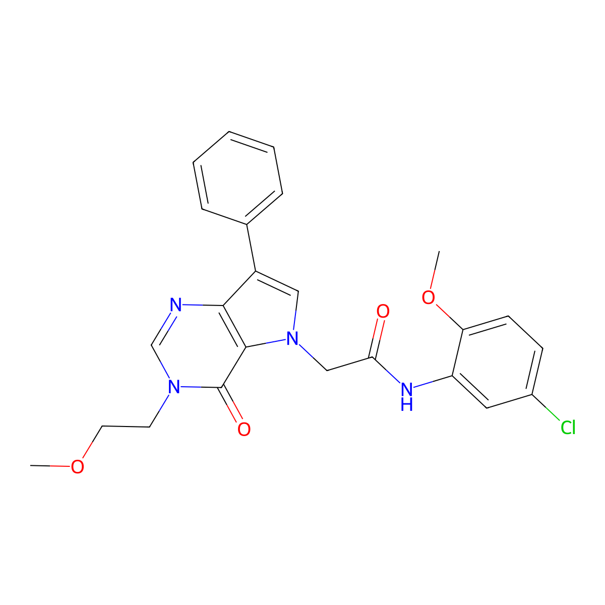 N-(5-chloro-2-methoxyphenyl)-2-[3-(2-methoxyethyl)-4-oxo-7-phenyl-3,4-dihydro-5H-pyrrolo[3,2-d]pyrimidin-5-yl]acetamide molecular structure, CAS 1251579-26-6