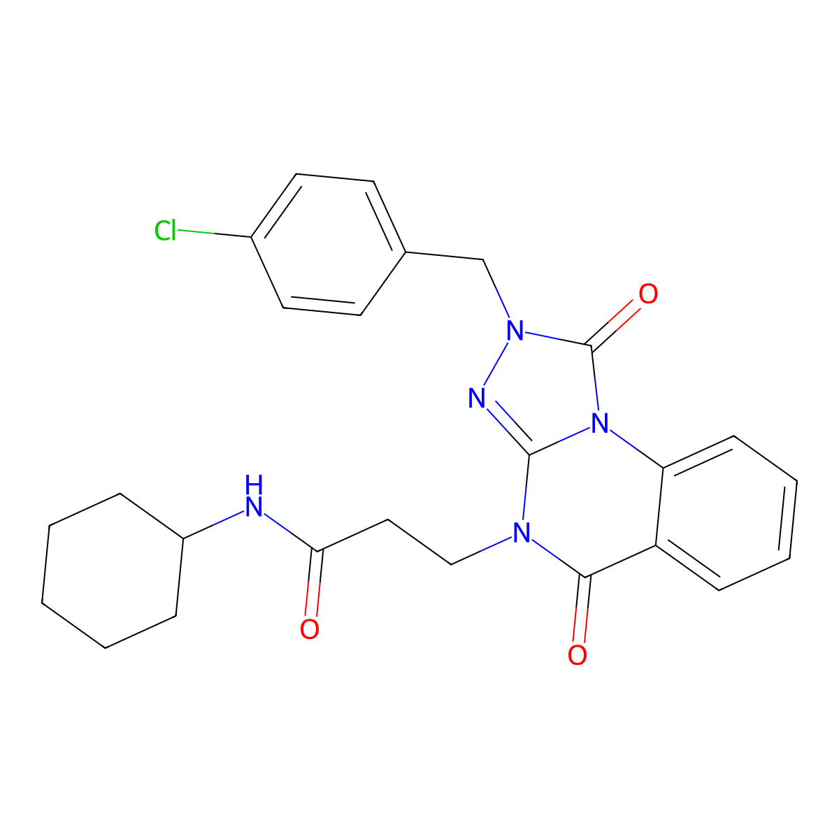 N-[5-({[(5-chloro-2-methoxyphenyl)amino]carbonyl}amino)-1,3-benzothiazol-2-yl]cyclohexanecarboxamide molecular structure, CAS 1251579-38-0