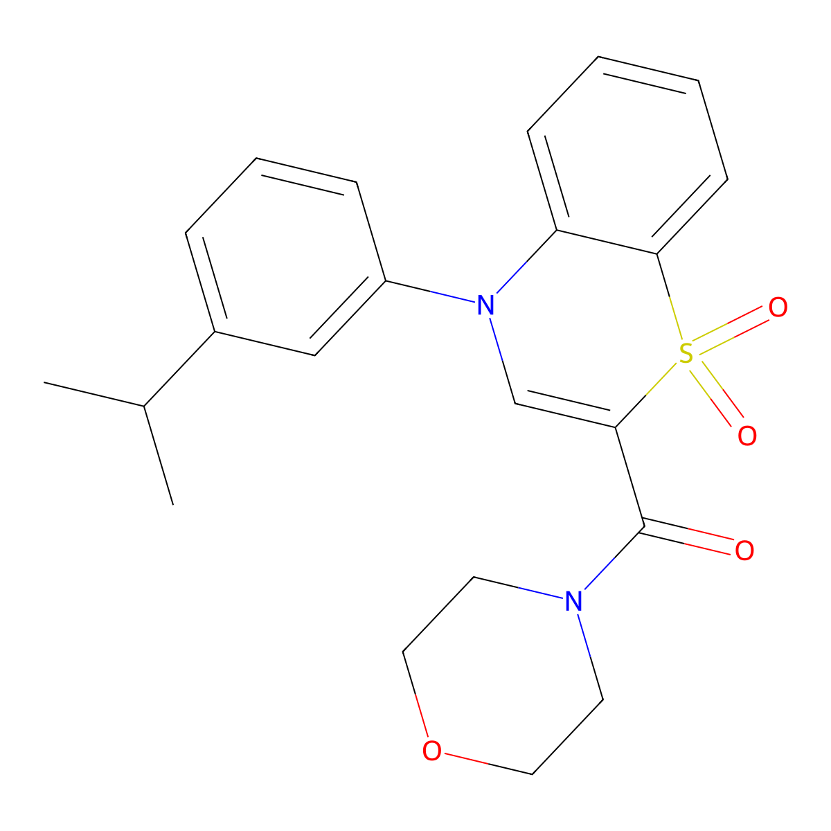 2-(morpholine-4-carbonyl)-4-[3-(propan-2-yl)phenyl]-4H-1lambda6,4-benzothiazine-1,1-dione molecular structure, CAS 1251579-46-0