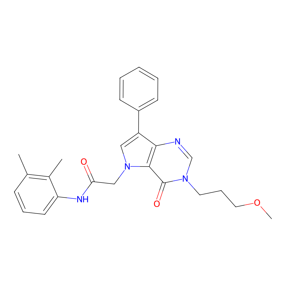 N-(2,3-dimethylphenyl)-2-[3-(3-methoxypropyl)-4-oxo-7-phenyl-3,4-dihydro-5H-pyrrolo[3,2-d]pyrimidin-5-yl]acetamide molecular structure, CAS 1251579-47-1