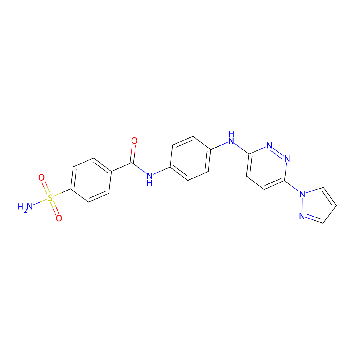 N-(4-{[6-(1H-pyrazol-1-yl)pyridazin-3-yl]amino}phenyl)-4-sulfamoylbenzamide molecular structure, CAS 1251579-49-3