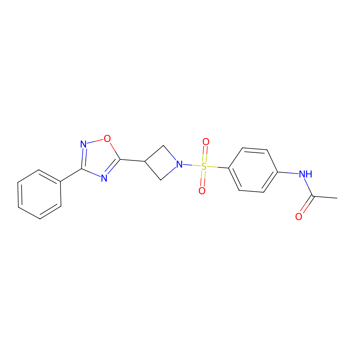 N-(4-((3-(3-phenyl-1,2,4-oxadiazol-5-yl)azetidin-1-yl)sulfonyl)phenyl)acetamide molecular structure, CAS 1251579-54-0