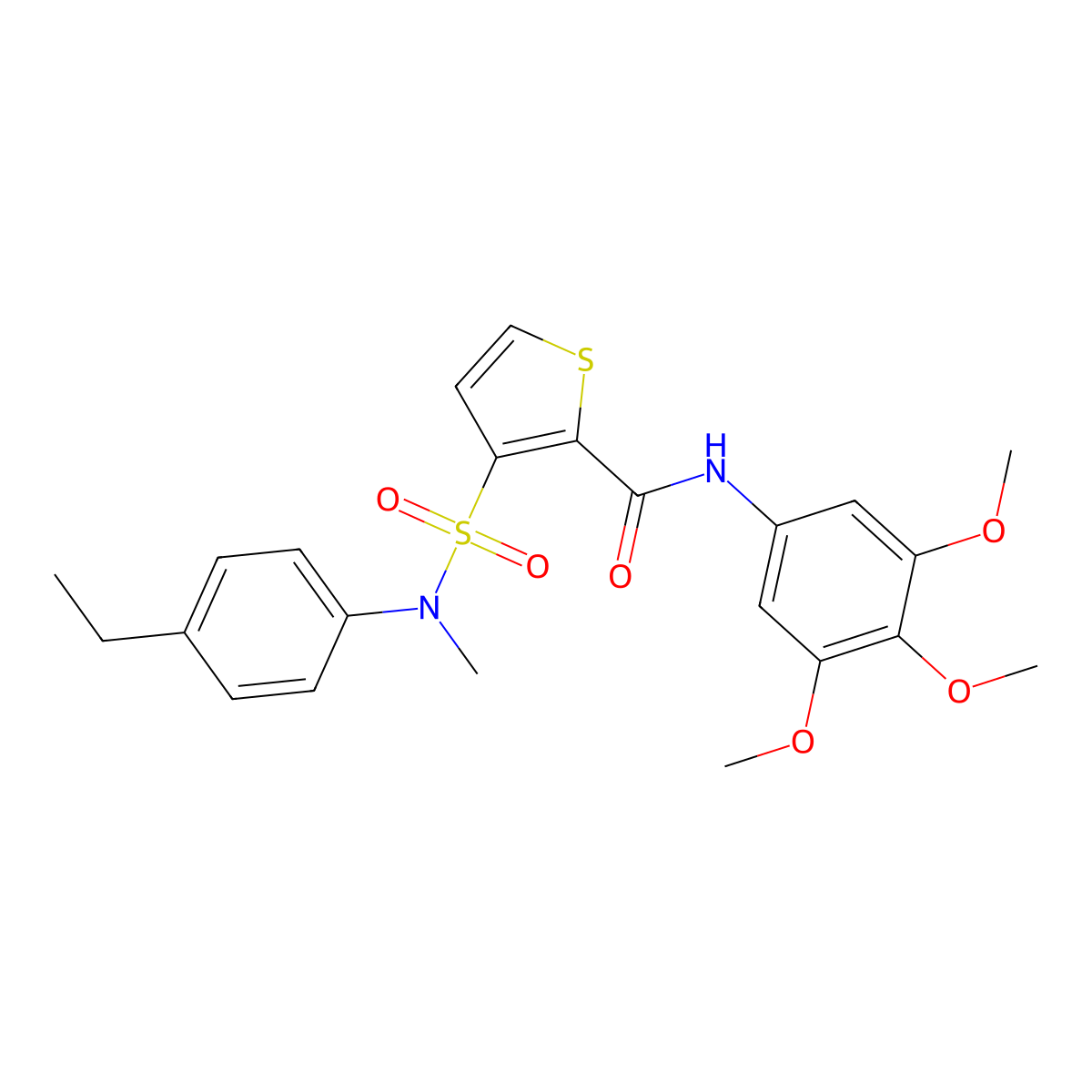3-[(4-ethylphenyl)(methyl)sulfamoyl]-N-(3,4,5-trimethoxyphenyl)thiophene-2-carboxamide molecular structure, CAS 1251579-55-1