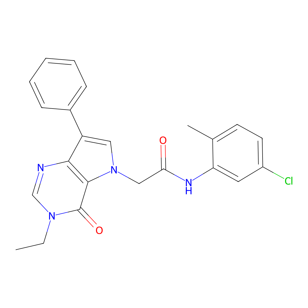 N-(5-chloro-2-methylphenyl)-2-(3-ethyl-4-oxo-7-phenyl-3,4-dihydro-5H-pyrrolo[3,2-d]pyrimidin-5-yl)acetamide molecular structure, CAS 1251579-94-8