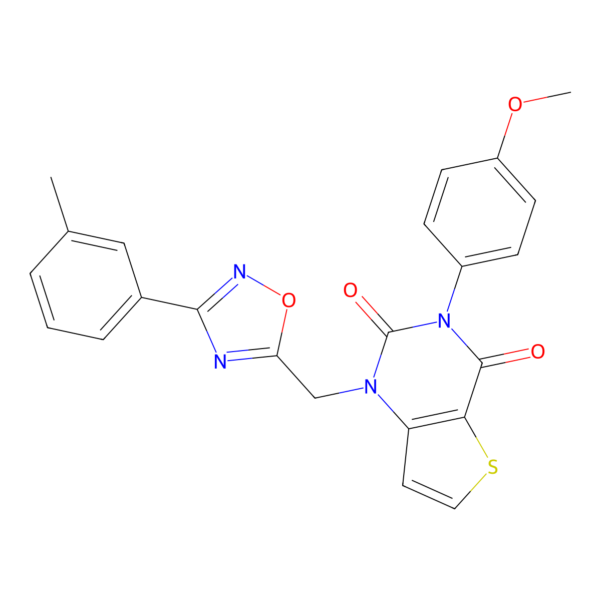 3-(4-methoxyphenyl)-1-{[3-(3-methylphenyl)-1,2,4-oxadiazol-5-yl]methyl}-1H,2H,3H,4H-thieno[3,2-d]pyrimidine-2,4-dione molecular structure, CAS 1251579-99-3