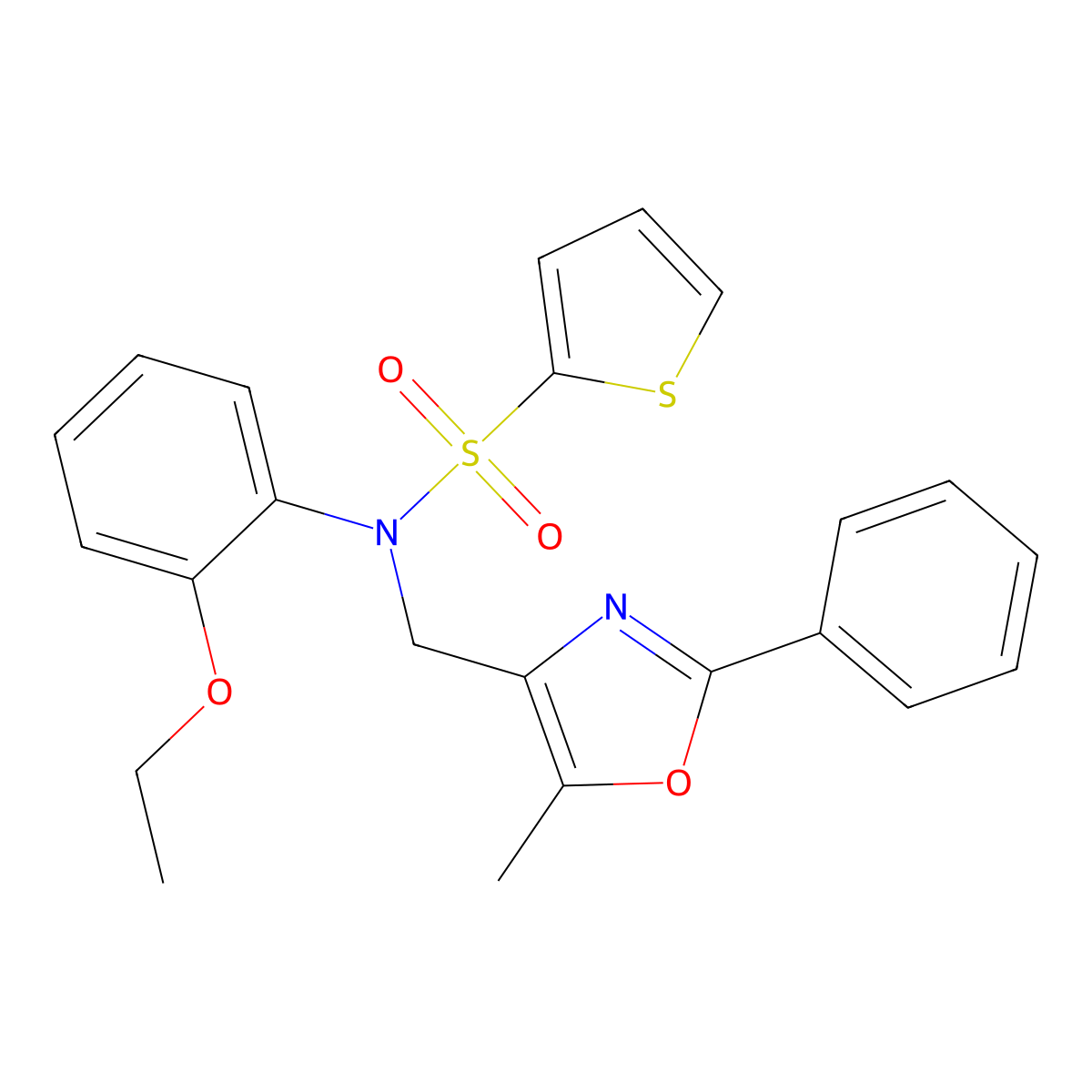 N-(2-ethoxyphenyl)-N-[(5-methyl-2-phenyl-1,3-oxazol-4-yl)methyl]thiophene-2-sulfonamide molecular structure, CAS 1251580-00-3