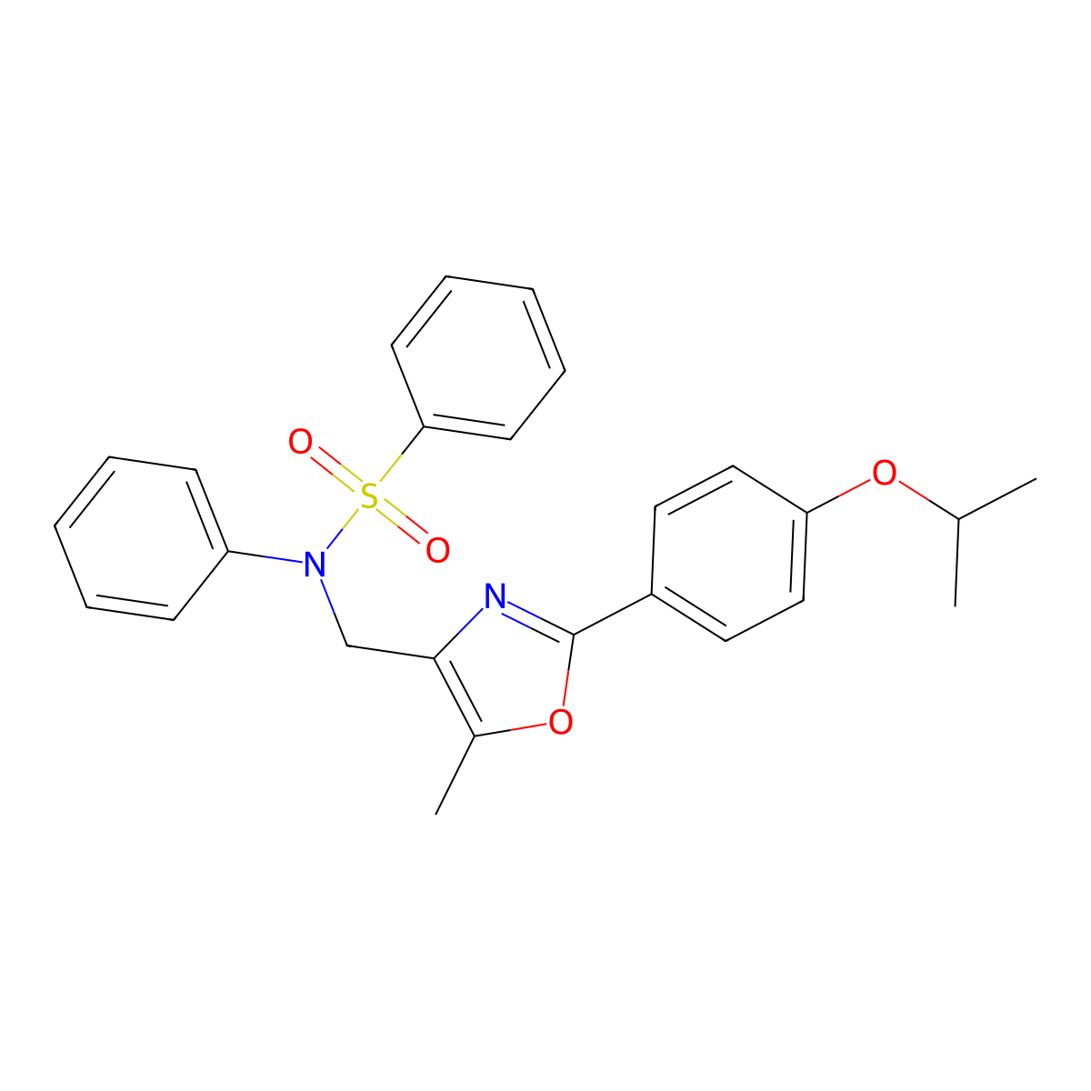 N-((2-(4-isopropoxyphenyl)-5-methyloxazol-4-yl)methyl)-N-phenylbenzenesulfonamide molecular structure, CAS 1251580-03-6