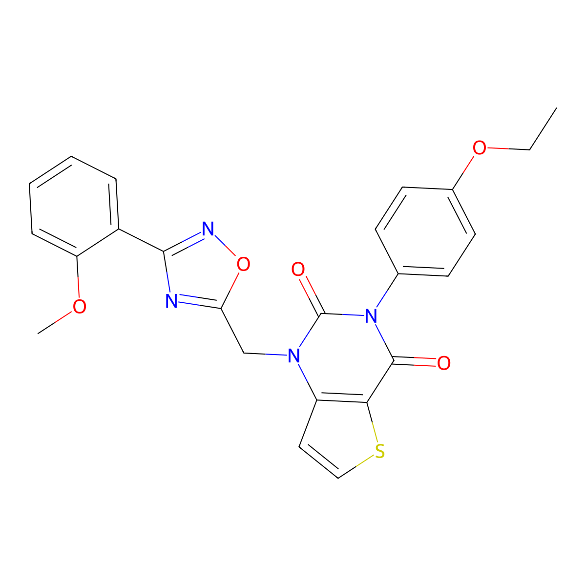 3-(4-ethoxyphenyl)-1-{[3-(2-methoxyphenyl)-1,2,4-oxadiazol-5-yl]methyl}-1H,2H,3H,4H-thieno[3,2-d]pyrimidine-2,4-dione molecular structure, CAS 1251580-27-4