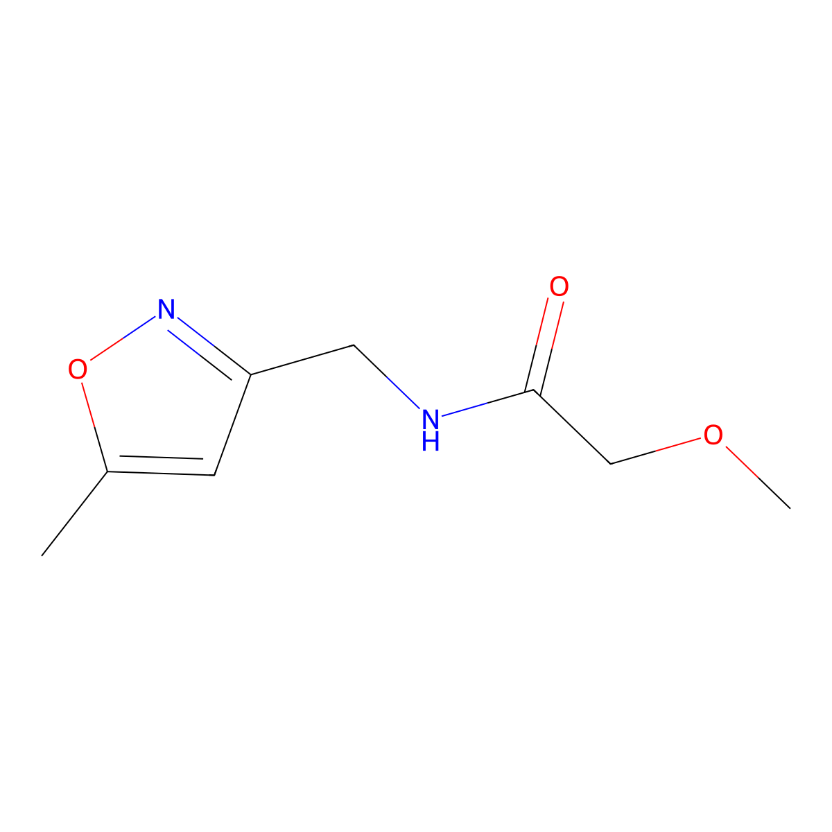 2-methoxy-N-((5-methylisoxazol-3-yl)methyl)acetamide molecular structure, CAS 1251580-33-2