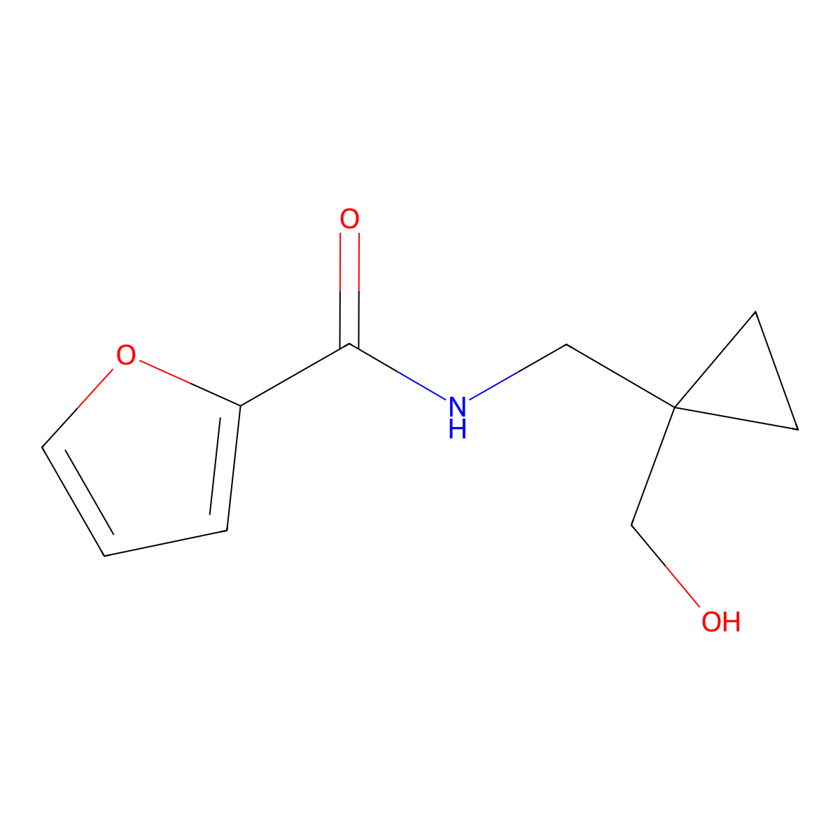 N-{[1-(hydroxymethyl)cyclopropyl]methyl}furan-2-carboxamide molecular structure, CAS 1251580-52-5