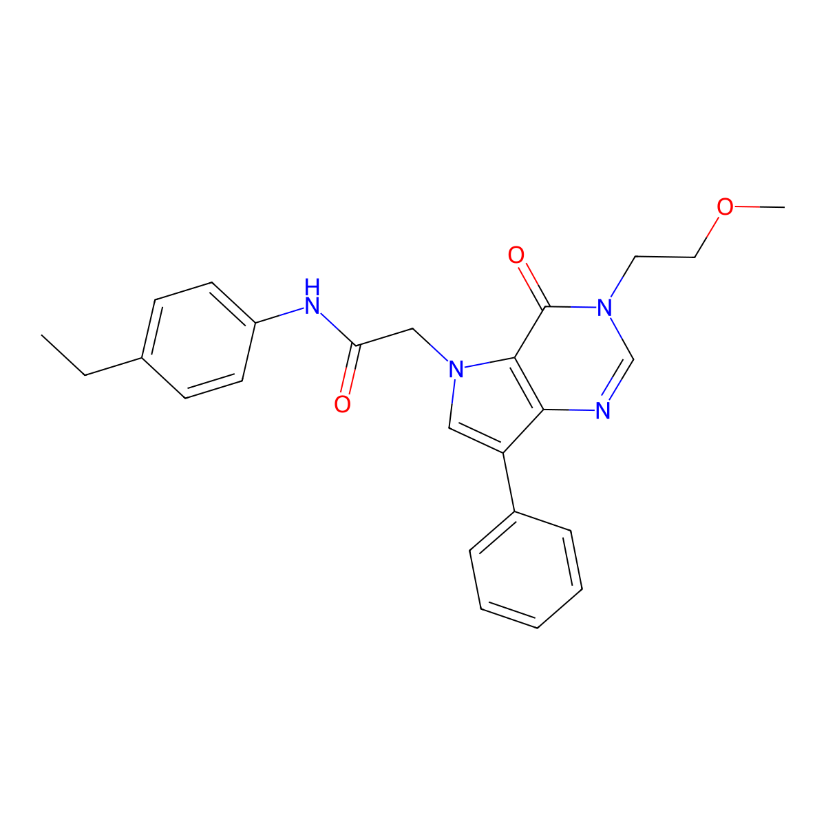 N-(4-ethylphenyl)-2-[3-(2-methoxyethyl)-4-oxo-7-phenyl-3,4-dihydro-5H-pyrrolo[3,2-d]pyrimidin-5-yl]acetamide molecular structure, CAS 1251580-62-7