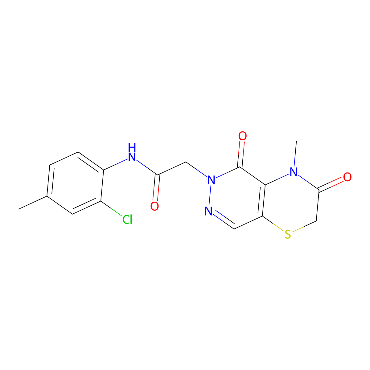 N-(2-chloro-4-methylphenyl)-2-{4-methyl-3,5-dioxo-2H,3H,4H,5H,6H-pyridazino[4,5-b][1,4]thiazin-6-yl}acetamide molecular structure, CAS 1251580-80-9