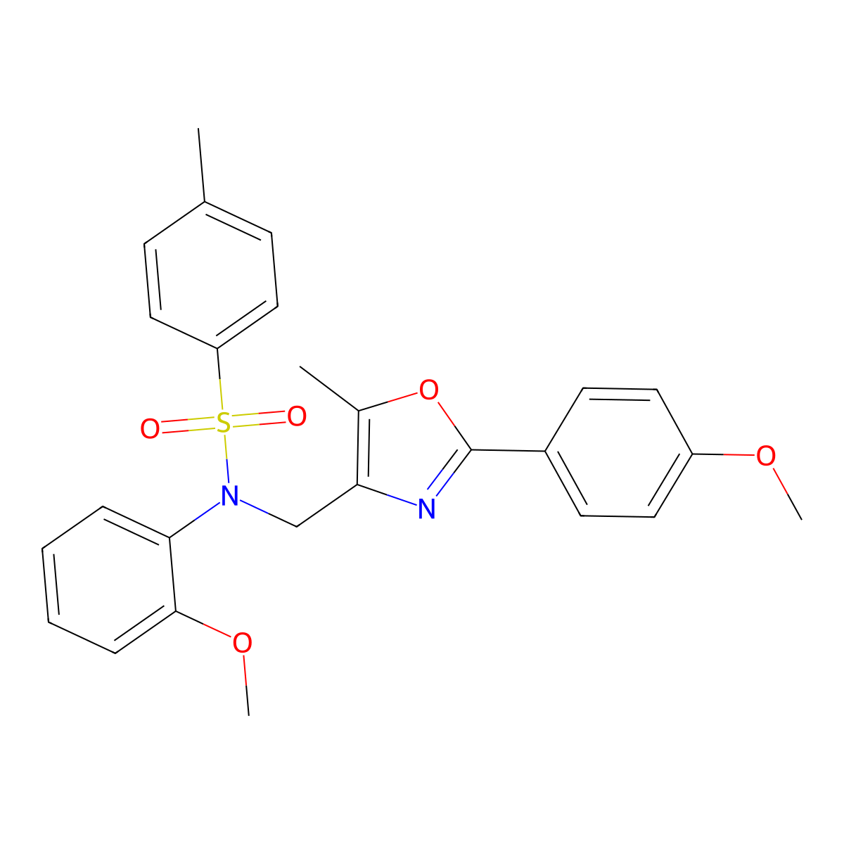 N-(2-methoxyphenyl)-N-((2-(4-methoxyphenyl)-5-methyloxazol-4-yl)methyl)-4-methylbenzenesulfonamide molecular structure, CAS 1251580-87-6